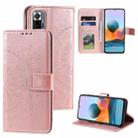 For Xiaomi Redmi Note 10 Pro Max Totem Flower Embossed Horizontal Flip TPU + PU Leather Case with Holder & Card Slots & Wallet(Rose Gold) - 1