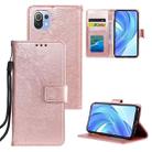 For Xiaomi Mi 11 Lite Totem Flower Embossed Horizontal Flip TPU + PU Leather Case with Holder & Card Slots & Wallet(Rose Gold) - 1
