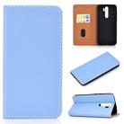 For Xiaomi Redmi Note 8 Pro Solid Color Magnetic Horizontal Flip Leather Case with Card Slot & Holder(Blue) - 1