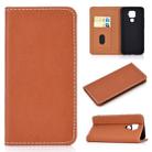 For Huawei Mate 30 Lite Solid Color Magnetic Horizontal Flip Leather Case with Card Slot & Holder(Brown) - 1