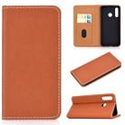 For Huawei P30 Lite Solid Color Magnetic Horizontal Flip Leather Case with Card Slot & Holder(Brown) - 1