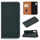 For Galaxy Note 10 Solid Color Magnetic Horizontal Flip Leather Case with Card Slot & Holder(Green) - 1