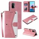 For Xiaomi Redmi Note 10 5G Stitching Calf Texture Horizontal Flip Leather Case with Holder & Card Slots & Wallet(Rose Gold) - 1