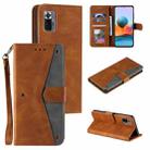 For Xiaomi Redmi Note 10 Pro Max Stitching Calf Texture Horizontal Flip Leather Case with Holder & Card Slots & Wallet(Brown) - 1