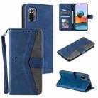 For Xiaomi Redmi Note 10 Pro Max Stitching Calf Texture Horizontal Flip Leather Case with Holder & Card Slots & Wallet(Dark Blue) - 1