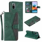 For Xiaomi Redmi Note 10 Pro Max Stitching Calf Texture Horizontal Flip Leather Case with Holder & Card Slots & Wallet(Green) - 1