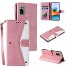 For Xiaomi Redmi Note 10 Pro Max Stitching Calf Texture Horizontal Flip Leather Case with Holder & Card Slots & Wallet(Rose Gold) - 1