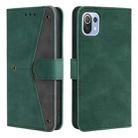 For Xiaomi Mi 11 Lite Stitching Calf Texture Horizontal Flip Leather Case with Holder & Card Slots & Wallet(Green) - 1