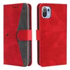 For Xiaomi Mi 11 Lite Stitching Calf Texture Horizontal Flip Leather Case with Holder & Card Slots & Wallet(Red) - 1