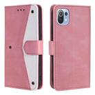 For Xiaomi Mi 11 Lite Stitching Calf Texture Horizontal Flip Leather Case with Holder & Card Slots & Wallet(Rose Gold) - 1