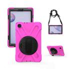 For Samsung Galaxy Tab A 8.4 2020 T307U Shockproof Colorful Silicone + PC Protective Case with Holder & Shoulder Strap & Hand Strap(Rose Red) - 1