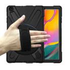For Samsung Galaxy Tab A 10.1 (2019) T515 / T510 Shockproof Colorful Silicone + PC Protective Case with Holder & Shoulder Strap & Hand Strap(Black) - 1