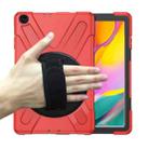 For Samsung Galaxy Tab A 10.1 (2019) T515 / T510 Shockproof Colorful Silicone + PC Protective Case with Holder & Shoulder Strap & Hand Strap(Red) - 1