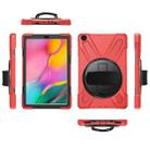 For Samsung Galaxy Tab A 10.1 (2019) T515 / T510 Shockproof Colorful Silicone + PC Protective Case with Holder & Shoulder Strap & Hand Strap(Red) - 2