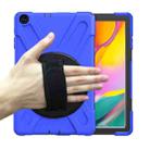 For Samsung Galaxy Tab A 10.1 (2019) T515 / T510 Shockproof Colorful Silicone + PC Protective Case with Holder & Shoulder Strap & Hand Strap(Blue) - 1