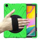 For Samsung Galaxy Tab A 10.1 (2019) T515 / T510 Shockproof Colorful Silicone + PC Protective Case with Holder & Shoulder Strap & Hand Strap(Green) - 1