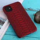 For iPhone 11 Snakeskin Texture Paste Skin PC Protective Case(Red) - 1