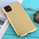 For iPhone 11 Snakeskin Texture Paste Skin PC Protective Case(Gold) - 1