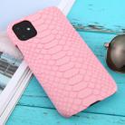 For iPhone 11 Snakeskin Texture Paste Skin PC Protective Case(Pink) - 1