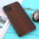 For iPhone 11 Pro Max Snakeskin Texture Paste Skin PC Protective Case(Brown) - 1