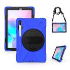 For Samsung Galaxy Tab S6 10.5 inch T860 / T865 Shockproof Colorful Silicone + PC Protective Case with Holder & Shoulder Strap & Hand Strap & Pen Slot(Blue) - 1