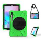 For Samsung Galaxy Tab S6 10.5 inch T860 / T865 Shockproof Colorful Silicone + PC Protective Case with Holder & Shoulder Strap & Hand Strap & Pen Slot(Green) - 1