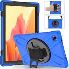 For Samsung Galaxy Tab A7 10.4 2020 T500 / T505 Shockproof Colorful Silicone + PC Protective Case with Holder & Shoulder Strap & Hand Strap & Screen Protector(Blue) - 1