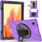 For Samsung Galaxy Tab A7 10.4 2020 T500 / T505 Shockproof Colorful Silicone + PC Protective Case with Holder & Shoulder Strap & Hand Strap & Screen Protector(Purple) - 1