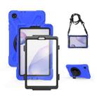 For Samsung Galaxy Tab A 8.4 2020 T307U Shockproof Colorful Silicone + PC Protective Case with Holder & Shoulder Strap & Hand Strap & Screen Protector(Blue) - 1