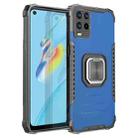 For OPPO A54 4G Fierce Warrior Series Armor All-inclusive Shockproof Aluminum Alloy + TPU Protective Case with Ring Holder(Blue) - 1