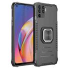 For OPPO A94 4G / Reno5 Lite / F19 Pro / Reno5 F Fierce Warrior Series Armor All-inclusive Shockproof Aluminum Alloy + TPU Protective Case with Ring Holder(Black) - 1