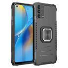 For OPPO A74 4G Fierce Warrior Series Armor All-inclusive Shockproof Aluminum Alloy + TPU Protective Case with Ring Holder(Black) - 1