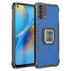 For OPPO A74 4G Fierce Warrior Series Armor All-inclusive Shockproof Aluminum Alloy + TPU Protective Case with Ring Holder(Blue) - 1