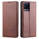For OPPO Realme 8 / 8 Pro AZNS Magnetic Calf Texture Horizontal Flip Leather Case with Card Slots & Holder & Wallet(Brown) - 1
