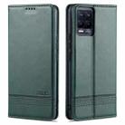 For OPPO Realme 8 / 8 Pro AZNS Magnetic Calf Texture Horizontal Flip Leather Case with Card Slots & Holder & Wallet (Green) - 1