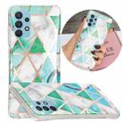 For Samsung Galaxy A32 4G Electroplating TPU Protective Case(Green White Rhombus) - 1