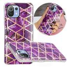 For Xiaomi Mi 11 Lite Electroplating TPU Protective Case(Purple Rhombus) - 1