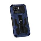 For OPPO A94 4G Vanguard Warrior All Inclusive Double-color Shockproof TPU + PC Protective Case with Holder(Blue) - 1