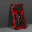 For Samsung Galaxy S21 FE Vanguard Warrior All Inclusive Double-color Shockproof TPU + PC Protective Case with Holder(Red) - 1