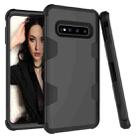 For Samsung Galaxy S10 Contrast Color Silicone + PC Shockproof Case(Black) - 1