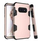 For Samsung Galaxy S10e Contrast Color Silicone + PC Shockproof Case(Gold+Black) - 1