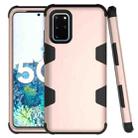 For Samsung Galaxy S20 5G Contrast Color Silicone + PC Shockproof Case(Gold+Black) - 1