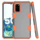 For Samsung Galaxy S20 5G Contrast Color Silicone + PC Shockproof Case(Grey+Orange) - 1