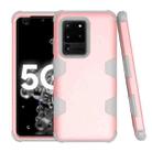 For Samsung Galaxy S20 Ultra 5G Contrast Color Silicone + PC Shockproof Case(Rose Gold+Grey) - 1