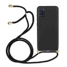 For Samsung Galaxy A31 Wheat Straw Material + TPU Protective Case with Lanyard(Black) - 1