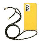 For Samsung Galaxy A52 5G / 4G Wheat Straw Material + TPU Protective Case with Lanyard(Yellow) - 1