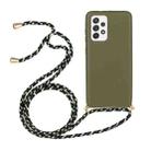 For Samsung Galaxy A52 5G / 4G Wheat Straw Material + TPU Protective Case with Lanyard(Army Green) - 1