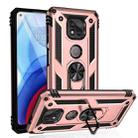 For Motorola Moto G Power (2021) Shockproof TPU + PC Protective Case with 360 Degree Rotating Holder(Rose Gold) - 1