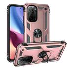 For Xiaomi Redmi K40 / K40 Pro Shockproof TPU + PC Protective Case with 360 Degree Rotating Holder(Rose Gold) - 1