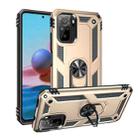 For Xiaomi Redmi Note 10 / Note 10S Shockproof TPU + PC Protective Case with 360 Degree Rotating Holder(Gold) - 1